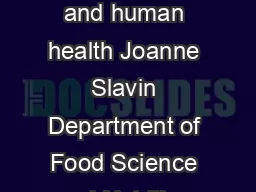 Nutrition Research Reviews     DOI NRR  The Authors  Whole grains and human health Joanne