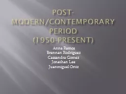 Post-Modern/Contemporary Period