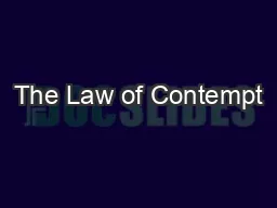 The Law of Contempt