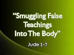 “Smuggling False Teachings