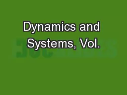 Dynamics and Systems, Vol.