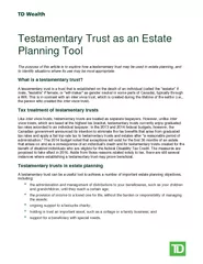 Testamentary Trust as an Estate