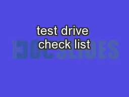 test drive check list