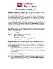 Undescended Testicle (UDT)