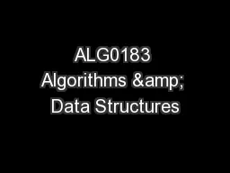 ALG0183 Algorithms & Data Structures