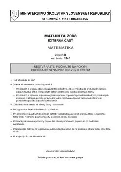 MATURITA 2008EXTERN