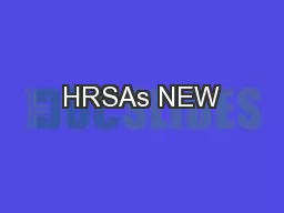 HRSAs NEW