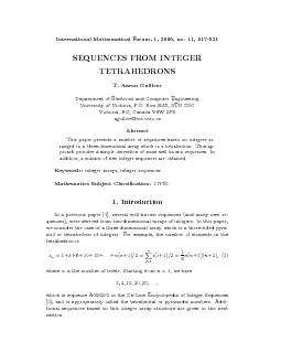 InternationalMathematicalForum,1,2006,no.11,517-521SEQUENCESFROMINTEGE