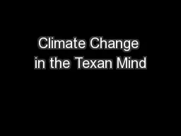 Climate Change in the Texan Mind