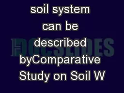 unsaturated soil system can be described byComparative Study on Soil W