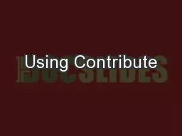 Using Contribute