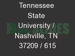 2012 Tennessee State University / Nashville, TN 37209 / 615
