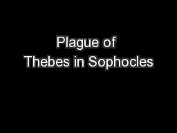 Plague of Thebes in Sophocles