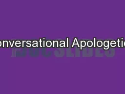 Conversational Apologetics!