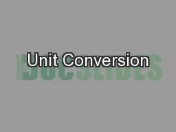 Unit Conversion