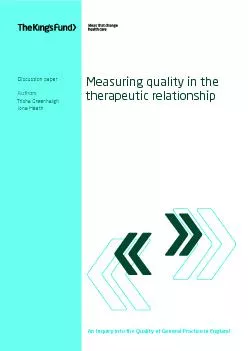 Measuring quality in the