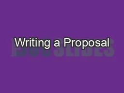 Writing a Proposal
