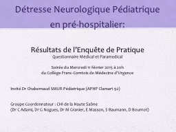 Détresse Neurologique Pédiatrique en pré-hospitalier