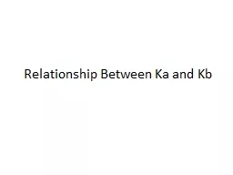 Relationship Between Ka and Kb