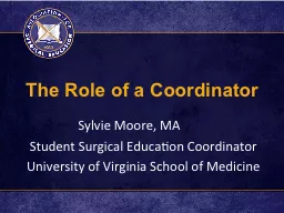 The Role of a Coordinator