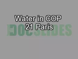 Water in COP 21 Paris