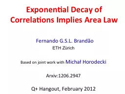 Exponential Decay of Correlations Implies Area Law