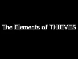 The Elements of THIEVES