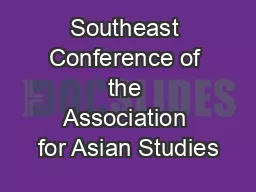 Southeast Conference of the Association for Asian Studies