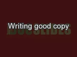 Writing good copy