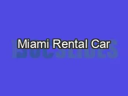 Miami Rental Car