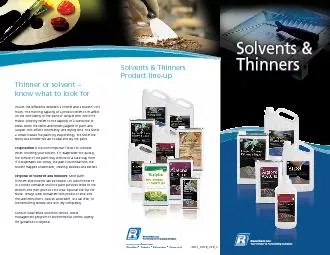 Solvents & ThinnersProduct line-upThinner or solvent 
