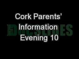 Cork Parents’ Information Evening 10