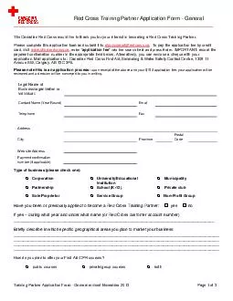 Training Partner Application Form General revised November  Page of Red Cross Training