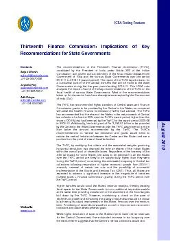 Thirteenth Finance Commission: Imp