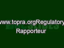 www.topra.orgRegulatory Rapporteur – Vol 7, No 11, November 2010