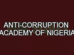 ANTI-CORRUPTION ACADEMY OF NIGERIA