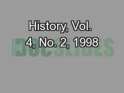 History, Vol. 4, No. 2, 1998