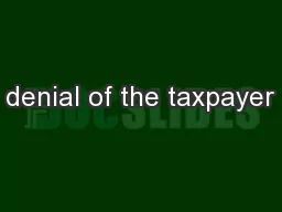 denial of the taxpayer