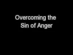 Overcoming the Sin of Anger