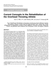CurrentConceptsCurrentConceptsintheRehabilitationoftheOverheadThrowing