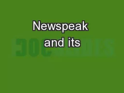 Newspeak and its