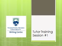 Tutor Training Session #1