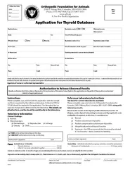 Application for Thyroid DatabaseVeterinary InformationClinical Finding
