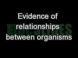 Evidence of relationships between organisms