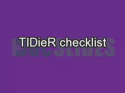 TIDieR checklist