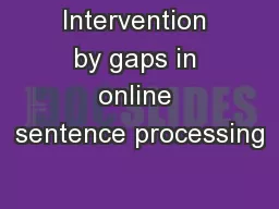 Intervention by gaps in online sentence processing