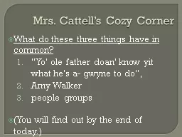 Mrs. Cattell’s Cozy Corner