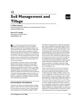 Soil Management and Tillage          133