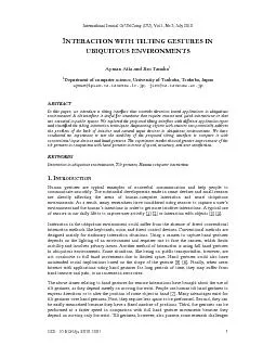 International Journal Of UbiComp (IJU), Vol.1, No.3, July 2010DOI : 10