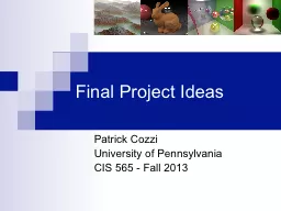 Final Project Ideas